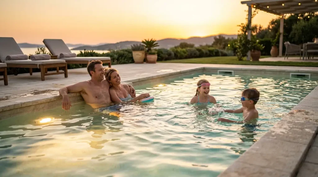 Familia Relaxando Em Piscina | Start Piscinas - Limpeza e Manutenção de Piscinas em São Paulo