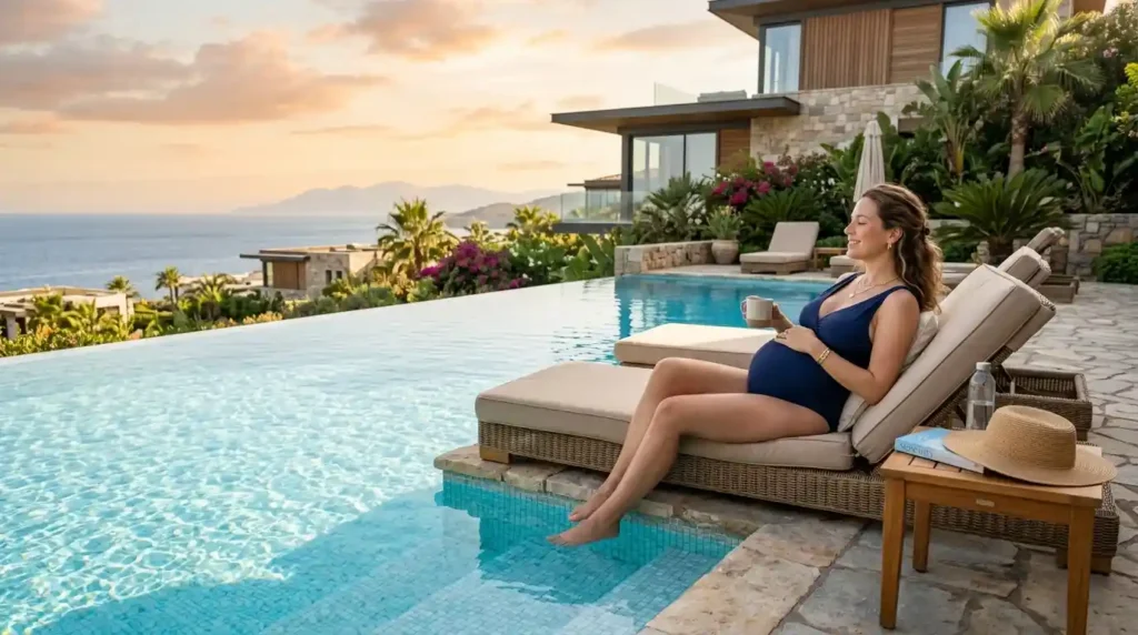 Gravida Relaxando Em Piscina Limpa | Start Piscinas - Limpeza e Manutenção de Piscinas em São Paulo