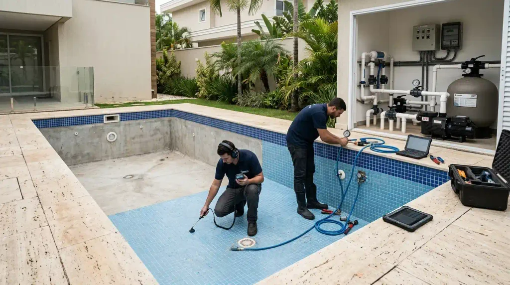 Equipe Tecnica Inspecao De Vazamento | Start Piscinas - Limpeza e Manutenção de Piscinas em São Paulo